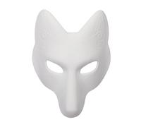 Generico Kitsune Fox Mask - Handmade Leather Kabuki Mask for Anime Cosplay & Masquerade (Japanese Fox Spirit Costume)