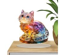 Generico Kitten Acrylic Desktop Decoration Sign, Standing Cat Flat Decorative Sign, Colorful Animal Tabletop Ornament for Home, Workplace, and Birthday Decoration
