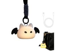 Generico Kitten Bag Lamp,Cute Bat Silicone Night Light Pendant,Hangable Small Bat Lamp for Handbags,USB Rechargeable LED Purse Light with Hanging Strap for Bedroom, Corridor, Camping, Decoration