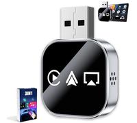 Generico Kivont 3 in 1 Adapter, Kivont 3-in-1 car adapter (2026 model), with 2.4/5GHz WiFi and Bluetooth 5.0, Plug and Play for iPhone and Android (Silver,for Android)