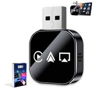 Generico Kivont 3 in 1 Adapter, Kivont 3-in-1 car adapter (2026 model), with 2.4/5GHz WiFi and Bluetooth 5.0, Plug and Play for iPhone and Android (Black,for Android)