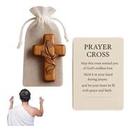 Generico Kleine Holzkreuze - 2,36x1,57 Zoll Taschen Kruzifix Zum Beten - Taschenkreuz, Tragbares Holz Gebetskreuz Für Katholiken Spirituelle Suchende Tägliche Andacht Heimdekoration Gedenken Freunde