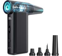 Generico Klyno Jet Fan - Klyno Fan, 2 In 1 High Speed Cordless Electric Air Duster, Portable Turbo Fans with 110,000 Rpm Brushless Motor, with Five Nozzles, for Bbq and Outdoor (2500mA * 2 battery)