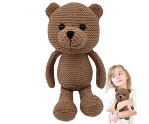 Generico Knitted Bear Doll - Cute Plush Animal Cuddle Pet Chew Toys | 9.84 Inch Stuffed Bears Handmade Soft Toy Decorative Accent For Bedroom Living Room Sofa Rooms With Warm Gift Appeal