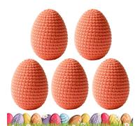 Generico Knitted Easter Eggs - 5 Pieces Spring Decorations | Soft Yarn Handmade Egg Ornaments, Colorful Pastel Home Dining Party Centerpiece Vase Wreath Garland Set for Seasonal Decor