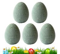 Generico Knitted Easter Eggs Set, 5 Pieces Pastel Knitted Spring Party Favors, Decorative Egg for Vase Wreath Garland Home Dining Workplace Party Celebration And Seasonal Easter Decor