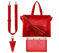 Generico Knitting Crochet Bag, 30x15x15cm Mesh Large Capacity Transparent Clear Yarn Storage Pouch, Yarn Organizer, Craft Supplies, Portable Storage, Travel Use