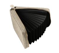 Generico Knitting Needle Storage Bag - Fabric 13.5x5x20cm Khaki Black | Thin Multi-Layer Empty - Zipper Pouch for Circular Needles | Crochet Hook Sewing Accessories Travel for Crochet Hooks