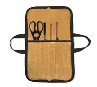 Generico Knives Bag, Travel Kitchenware Pouch with Compartments, Waxed Canvas Bag Kitchen Tools, Portable Chef Knives Organizer Handle for Culinary, 18.9x12.4 inches