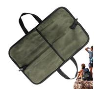 Generico Knives Bag, Travel Kitchenware Pouch with Compartments, Waxed Canvas Organizer for Culinary Tools, Portable Chef Knife Holder with Handle, Ideal for Chefs and Travel, 18.9x12.4 in