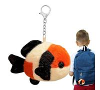 Generico Koi Fish Plush Keychain - Cute Carp Key Ring | Good Luck Bag Charm Pendant | Soft Japanese Koi Keychain Purse Decoration, For Women Girls