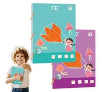 Generico Koyoata Pull String 3D Geometry Learning Book - DIY 3D Geometry Learnings Book Toy with 9/12/15 Models, Adhesive Braided Rope Design for Safe Hands-On Math Exploration (9+12 Model)