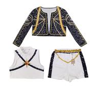 Generico Kp0p D-emon Hunters Cazadores De Demonios Costume Cacciatori Di Demoni Per Ragazze 3-13 Anni Completo Con Giacca, Top E Pantaloncini Per Carnevale E Festa A Tema