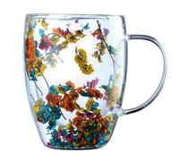 Generico Kristall-Kaffeetasse - Glasbecher | Anti-Verbrühungs-Teetasse Mit Ergonomischem Griff, Doppellagige Wärmeisolierende -Kaffeetasse Für Latte & Tee, 350ml - Transparent.