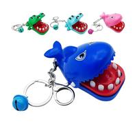 Generico Krokodil-Schlüsselanhänger Aus ABS 8 Cm - Kompakte Größe Mit Fingerbeißspielzeug, Karabiner-Doppelring Und Bemalter Glocke | Lustiges Accessoire Für Schlüssel Und Alltag