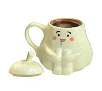 Generico Kubek Do Kawy | 450 ml A Forma Di Pera Graziosa Per Bevande | Da Tè Con Manico E Coperchio,Do Herbaty Latte Kawy Użytku W Kuchni I Restauracji