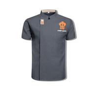 Generico Kurzarm-Kochhemd, Unisex Kochjacke, Position Oder Name Auf der Kochkleidung Anpassbar, für Hotelköche Oder Schulen (Grey)