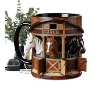 Generico La da Bere - Bicchiere Da Viaggio In Ceramica Da 330ml,da Tè con Cavallo | per Caldo, Freddo, Latte, Ghiaccio, Acqua, Succo, Latte, Tè, Birra, Mamma, Papà, Moglie, Amico, Marito