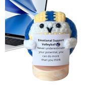 Generico La Decorazione a Pallina di Uncinetto | Bambola Sportiva Sferica All'uncinetto - Artigianato Morbido con Biglietto Incoraggiante per Camera Studio Soggiorno