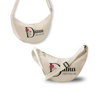 Generico ''La mia zia del cuore'' Borsa a Tracolla Nera Personalizzabile con Iniziali e nome Idea Regalo Donna Natale Festa della mamma marsupio borsetta con tracolla in nylon