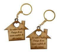 Generico La Nostra Casetta L'inizio di un Nuovo Capitolo di Vita Insieme Coppia Portachiavi in Legno Idea Regalo Natale Compleanno Anniversario Sanvalentino Casa Nuova Convivenza Matrimonio Neo Sposi
