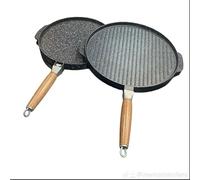 Generico La Padella 2-in-1 che Tutti Vogliono! Double Face 28 cm - Liscia da un lato, Grigliata dall’altro, Artigianale Made in Italy con Manico Estraibile!