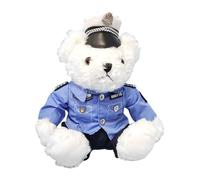 Generico La polizia veste l'orsacchiotto - Orso di peluche decorativo,Simpatico orsetto di peluche con abito di polizia rimovibile, orsacchiotto di per regali di compleanno a di Natale