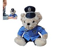 Generico La polizia veste l'orsacchiotto | Politiche Dress Teddy's Bear peluche | Simpatico orsacchiotto morbido di peluche, orso di decorativo, regali di compleanno a di Natale per bambine