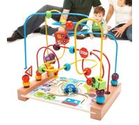 Generico Labirinto di Perline di Legno | Cartoon colorato Labirinto Sicuro Giocattoli con Perline - educativo per Bambini Regalo di Festa per Migliorare la coordinazione Occhio-Man