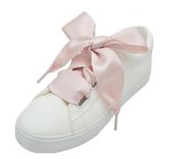 Generico Lacci larghi in raso di seta da 4 cm, lacci larghi con fiocco grande per sneakers(Beauty Pink,80cm)