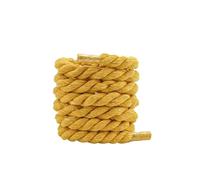 Generico Lacci rotondi in cotone e lino intrecciati, lacci spessi per scarpe da ginnastica, qualità colorata, 1 cm più spessi, per scarpe da ginnastica da corsa, stivali(Yellow,L)