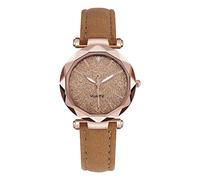 Generico Ladies Watch Women's Watch Middle School Student Belt Stone for Men(Brown, One Size)