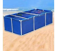 Generico Laghetto Gonfiabile Portatile per Carpe Koi e Pesci Rossi - Vasca da Esterno Pieghevole in Tela con Tubi, Ideale per la Decorazione del Giardino (1,8x1x0,8 m)