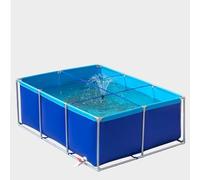 Generico Laghetto per Pesci Portatile e Pieghevole - Acquario autoportante 1x1x0,4 m con Rivestimento in PVC Resistente e Telaio in Acciaio, Serbatoio d'Acqua Ideale per Giardino, Piscina, Uso Intern