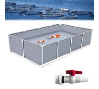 Generico Laghetto per Pesci Portatile in PVC Resistente - Acquario da Giardino Multifunzionale per Interni/Esterni, Fontana Fuori Terra, 300x100x40 cm, Versatile per Tutti Gli spazi e Facile da Monta