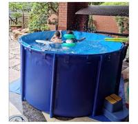 Generico Laghetto Rotondo per Koi di Grandi Dimensioni, Resistente, 2,5x1 m - capacità 4900 Litri, Piscina acquatica Fuori Terra in Tela per Uso Esterno e irrigazione, Ideale per la Cura di Koi e Alt