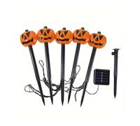 Generico Lampada a Carica Solare Jack-o-Lantern di Halloween Lampada da Zucca for Esterni Impermeabile da Giardino Decorazione Domestica Accessori di Halloween(4set)