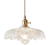 Generico Lampada a sospensione, a Lampadario rustico a, Sfera di vetro piccolo da comodino Personalità, lampadario da pranzo