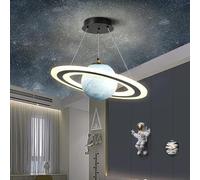 Generico Lampada a sospensione a LED nordica da soffitto for camera letto for in stile Stella della luna Terra errante Soggiorno Illuminazione for decorazioni for la casa(Blue)