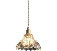 Generico Lampada a sospensione con paralume a forma di fiore, moderna lampada a sospensione in vetro trasparente MI-NI Compatible with cucina, lampadario da pranzo