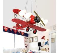 Generico Lampada a sospensione for aereo a LED nordica da soffitto for camera letto for semplice e personalizzata in arte del ferro, for la dei l'arredamento dello studio,Plafoniere da soffitto(Red)