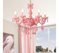 Generico Lampada a Sospensione in Cristallo Rosa, Sala d'Arte, Lampada a Candela, Soggiorno, Ristorante, Camera da Letto, lampadario, Lampadario da soffitto