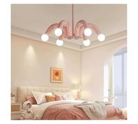 Generico Lampada a Sospensione in Stile Crema Francese for Camera da Letto, Lampada a Sospensione a LED Moderna for Soggiorno Magic Bean Eye Care for cameretta dei Bambini(Pink,Cold White)