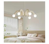 Generico Lampada a Sospensione in Stile Crema Francese for Camera da Letto, Lampada a Sospensione a LED Moderna for Soggiorno Magic Bean Eye Care for cameretta dei Bambini(Blanc,Cold White)