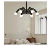 Generico Lampada a Sospensione in Stile Crema Francese for Camera da Letto, Lampada a Sospensione a LED Moderna for Soggiorno Magic Bean Eye Care for cameretta dei Bambini(Noir,Changeable)