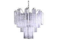 Generico Lampada a sospensione, Lampadari a sospensione in vetro, illuminazione a LED, lampada a for soffitto, soggiorno, arredamento V-intage, ristorante di lusso(B80cm,Chrome Frame)