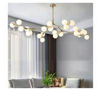 Generico Lampada a sospensione, Lampadario moderno a LED nero oro con 12/18/24 sfere di vetro, lampadari da soffitto, soggiorno, cucina, camera letto, decorazione del(Warm White,GOLD BODY_12 HEADS)