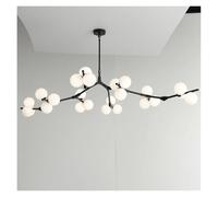 Generico Lampada a sospensione, Lampadario moderno a LED nero oro con 12/18/24 sfere di vetro, lampadari da soffitto, soggiorno, cucina, camera letto, decorazione del(Warm White,BLACK BODY_18 HEADS)