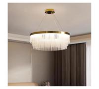 Generico Lampada a sospensione, Lampadario moderno in vetro dorato, decorazione di lusso for la casa, for sala da pranzo, soggiorno, altezza della catena regolabile(AD60cm)