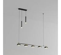 Generico Lampada a sospensione, Lampadario postmoderno a strisce di metallo LED Lampada a sospensione dimmerabile tricolore Tavolo da pranzo for la casa a a soffitto Semplicità Cucina Soggiorno a(C)